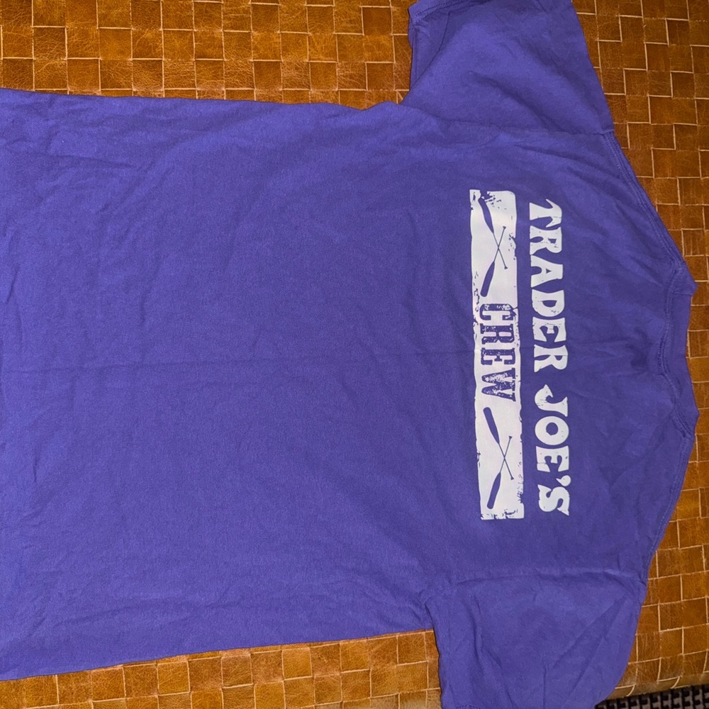 Trader Joe's “Crew” Purple Graphic Tee
